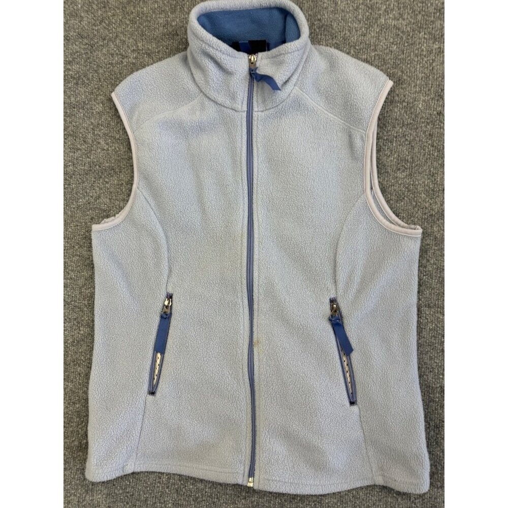 Patagonia Synchilla Vest Women's Large Light Blue Fleece Full Zip Zipped Pockets